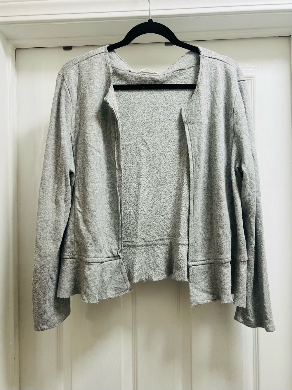 Light Gray Open Front Cardigan